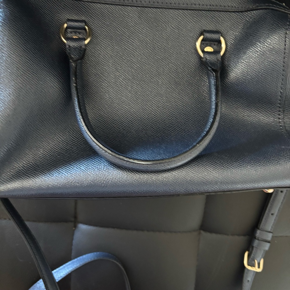Coach Rowan Satchel Blue Leather Crossbody Purse - Picture 5 of 12